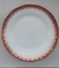 Elizabethan six fine bone china red and gold tea plates  Mayfair pattern