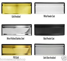 SLIMLINE DOOR LETTERBOX - 12 INCH. ALL COLOURS - ANTI VANDAL ANTI SNAP SLIMLINE 