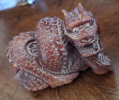 Japanese carved wooden - japanese, dragon