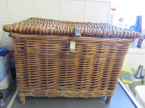 Vintage wicker fishing basket - vintage,