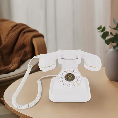 Vintage white rotary - rotary, telephone