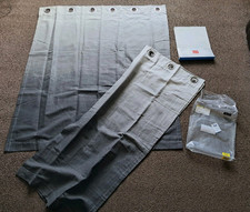 ARGOS CHARCOAL 2 TONE DOUBLE CURTAINS EYELETS 46X54 INCH DROP