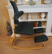 STOKKE VARIER THATSIT BALANS KNEELING STOOL HEALTH CHAIR LEATHER LOOK!