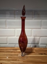 Ruby Red Bohemian Glass Genie