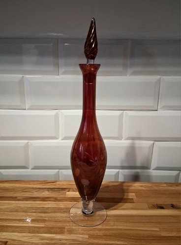 Ruby red bohemian glass genie - ruby,