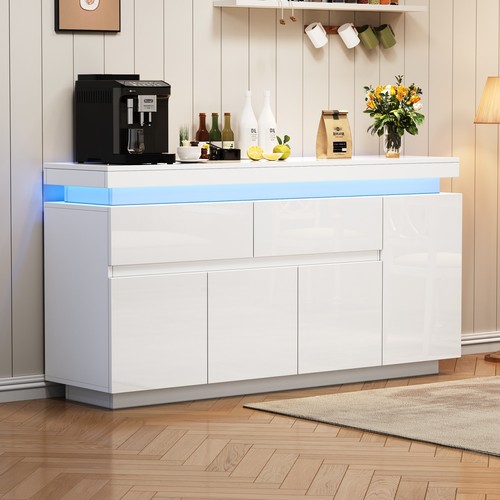 White high gloss sideboard - sideboard, 4