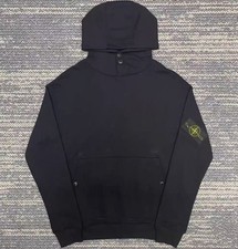 STONE ISLAND Black Logo Hooded Long Sleeve Sweatshirt