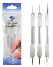 Set OF 3 Soft Grip Embossing & Stylus Tool Six Varied Ends Parchment Tracing