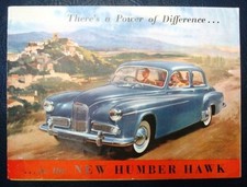 HUMBER HAWK MK VI Car Sales Brochure 1954 #281/54/20/H.