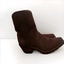 Women's Back at the Ranch El Rancho Vibram Sole Brn Nubuck Suede Cowboy Boots 5C