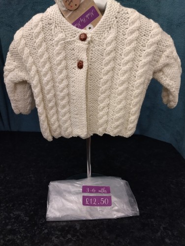 3-6mth cream aran matinee