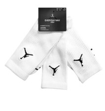 Nike Jordan Jumpman Crew Socks 3 Pack White Black Logo LARGE 8-11 OFFICIAL