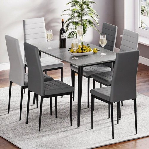 Stylish piece grey dining - stylish,