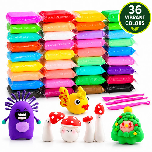 Colours air dry clay kit - dry,