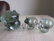 Glass Hippo Paperweights