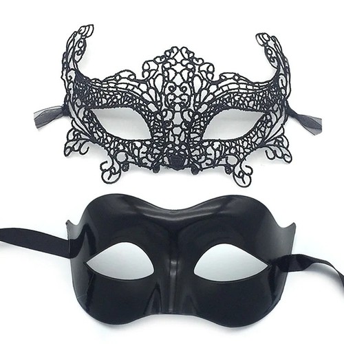 2pcs elegant black lace - black,