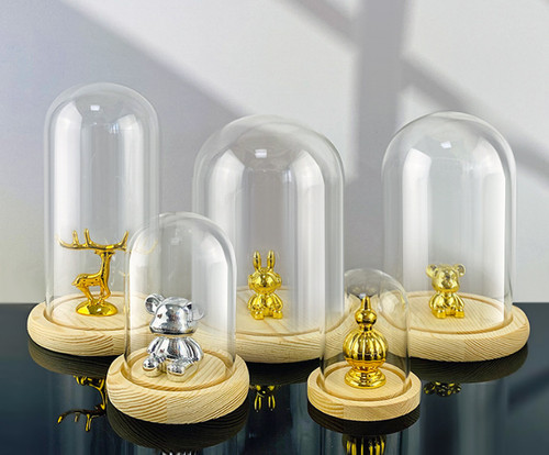Clear cloche glass dome - glass,