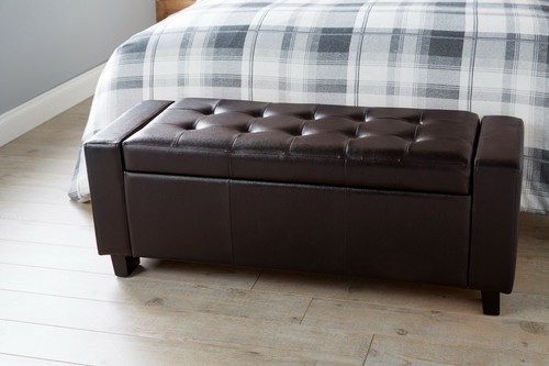 Brown ottoman seat - brown,