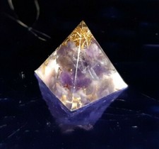 Piramide 4 lati ORGONITE 6 CHAKRA AMETISTA Energia Quarzo orgone tower buster ki