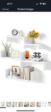 SRIWATANA Floating Shelves for Wall Set of 5, Wooden Wall Shelves for Wall White