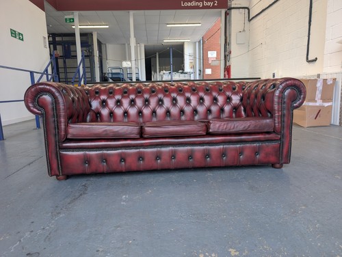 Leather chesterfield seater - leather, 3