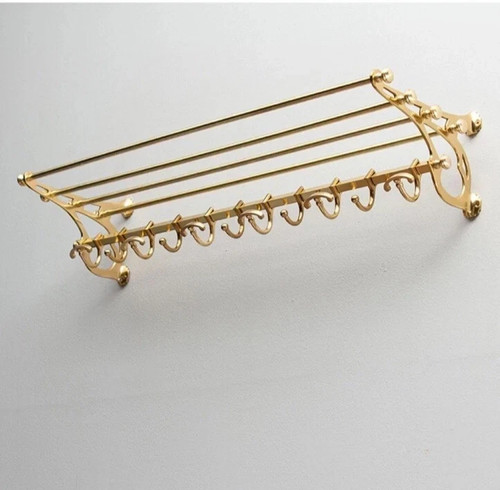 Brass plated french coatrack - brass,