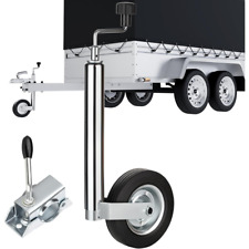 New Heavy Duty Caravan Jockey Wheel & Clamp 48MM Trailer Plastic Rim Wind Handle
