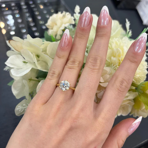 Lab grown round solitaire - lab-grown,