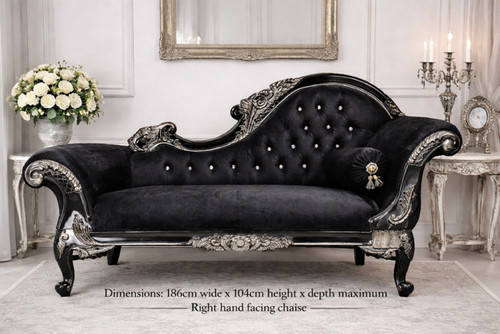 Carved chaise right - right, hand