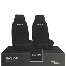 FOR NISSAN QASHQAI FRONT SEAT COVERS BLK PROTECTORS HEAVY DUTY WATERPROOF PAIR