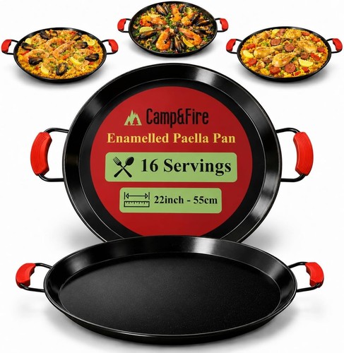 Enamelled carbon steel paella - ,