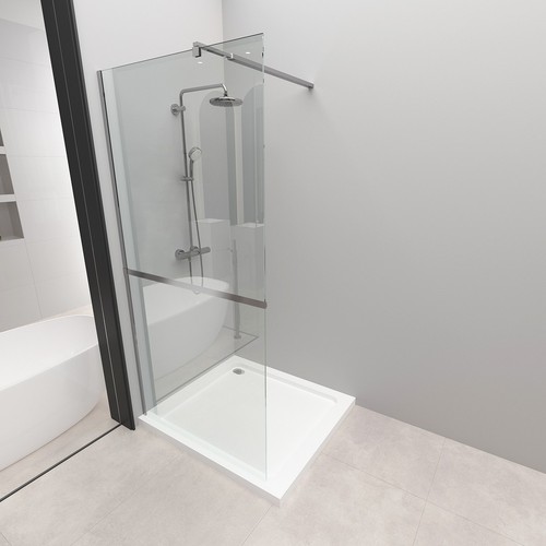 Walk shower enclosure wet - in,