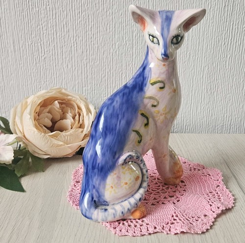 Vintage siamese cat painted - vintage,