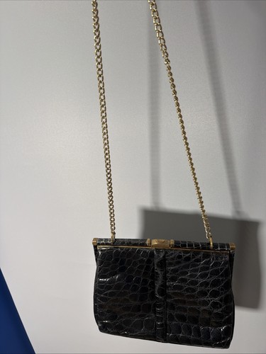 Vintage 1950s black - 1950s, crocodile