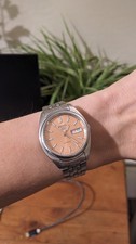 Seiko 5 Automatic. Rare salmon colour dial. Recently serviced, running great!