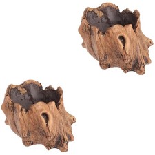  2pcs Creative Flowerpot Imitation Wooden Stump Concrete Planting Pot Small
