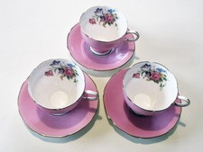Vintage Paragon Pink Rose Bone China Tea Cup and Saucer x 3