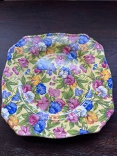 VTG-Royal Winton Grimwades  Sweet Pea Chintz Square Plate~Made in England