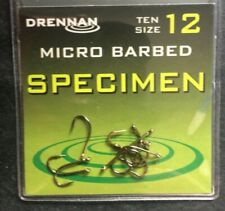DRENNAN SPECIMEN MICRO BARBED FISHING HOOKS -10 HOOKS PER PACK