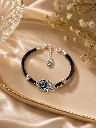 Hamsa hand evil eye bracelet - hand,