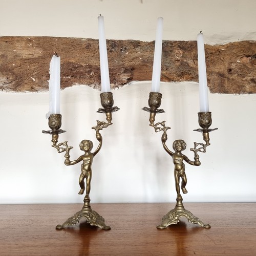 Pair vintage french brass - of,