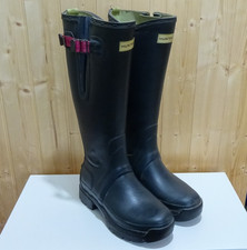 Hunter Balmoral Size 7 Adjustable Neoprene Lined Wellington Vibram Sole Navy