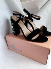 Koi Couture High Heel Jewel Encrusted Fashion Ankle Strap Shoes Black Suede