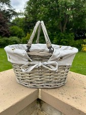 Grey wicker shopper shopping - wicker,
