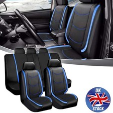 Universal 9PCS PU Leather Car Seat Covers Full Set Black For Audi A3 A4 A6 Q3 Q5