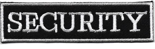 Security iron sew patch - on, on
