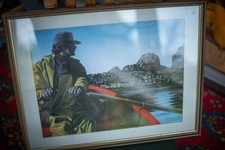 Fisherman At Sea - Row Boat -