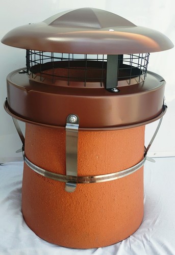 Chimney pot rain cowl - chimney, anti
