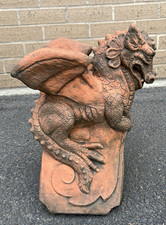 Dragon roof finial 90° angled Ridge tile stone St. George roof finial terracotta