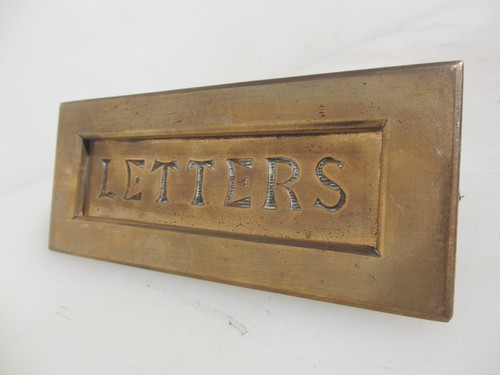 Vintage brass letterbox - brass, letter